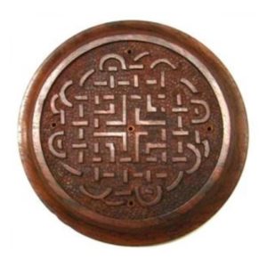 Celtic Knot Carved Wood Round Stick Incense Burner