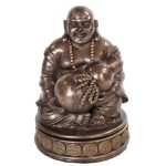 Lucky Buddha Bronze Cone Incense Burner