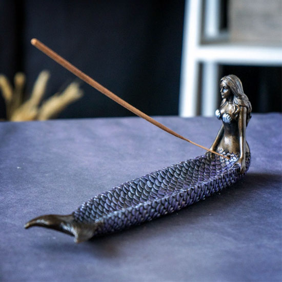 Mermaid Stick Incense Burner – Handcrafted Resin Holder for Incense Sticks