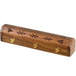 Wood Incense Storage Box with OM Symbol