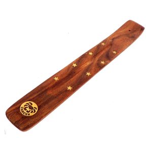 Wooden Cancer Astrology Incense Holder