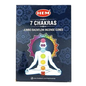 HEM 7 Chakra Jumbo Backflow Incense Cones