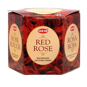 HEM Red Rose Backflow Incense Cones